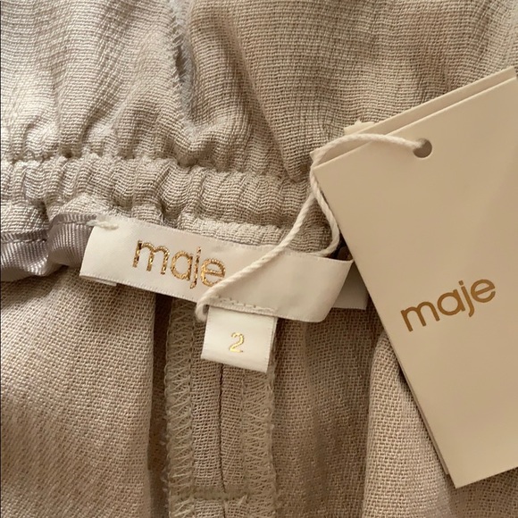 Maje Wide Leg Tie-Front Pants - Picture 3 of 3